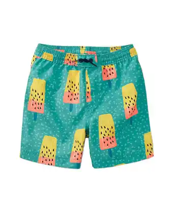 Walmart Tea Collection boys Mid-Length Swim Trunk, D-2, Green offer