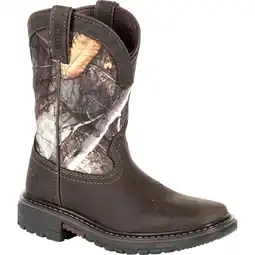 Walmart Rocky Kids Boys Ride Flex 8 Inch Waterproof Square Toe Wellington Casual Boots Mid Calf offer