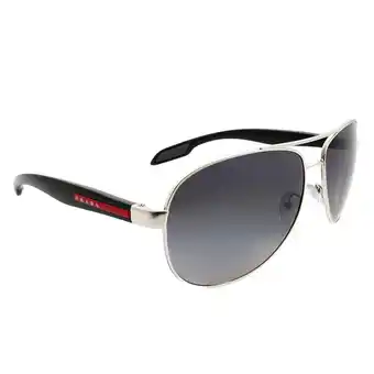 Walmart Prada Men's Polarized PS53PS-1BC5W1-62 Silver Aviator Sunglasses offer