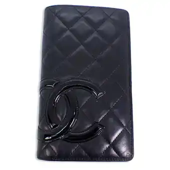 Walmart Pre-Owned CHANEL Cambon Line Black x Pink Long Wallet (Fair) offer