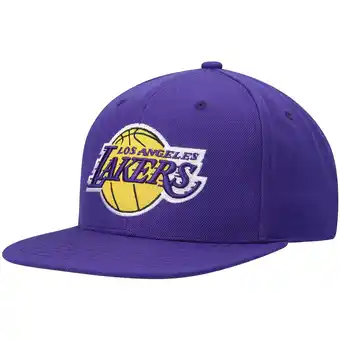 Walmart Men's Mitchell & Ness Purple Los Angeles Lakers Ground 2.0 Snapback Hat offer