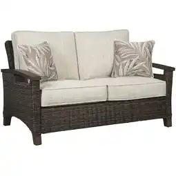 Walmart Bowery Hill Patio Loveseat in Medium Brown offer