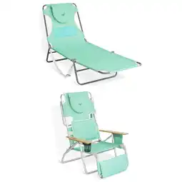 Walmart Ostrich Chaise Lounge Chair with Deluxe Padded 3N1 Reclining Chair, Teal offer