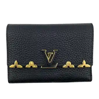 Walmart Pre-Owned LOUIS VUITTON M82764 Portefeuille Capucines Compact Wallet Tri-fold Black... (Good) offer