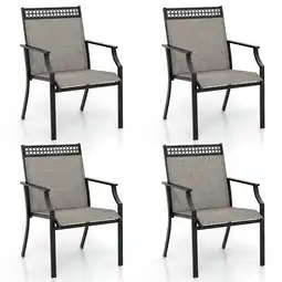 Walmart Gymax Patio Dining Chairs Set of 4 All Weather Outdoor Chairs w/ High Back & Armrests offer