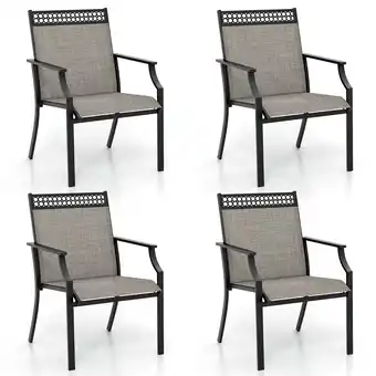 Walmart Gymax Patio Dining Chairs Set of 4 All Weather Outdoor Chairs w/ High Back & Armrests offer