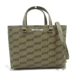 Walmart Pre-Owned BALENCIAGA Signature 2way Shoulder Bag Brown Beige PVC coated canvas 702699210DH2762 (New) offer