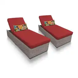 Walmart Afuera Living Wicker Patio Chaise Lounge 2 Pc Set with Terracotta Cushions offer