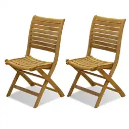 Walmart Outdoor Living and Style 2-Piece Brown Dublin Teak Patio Folding Chair Set 31 offer