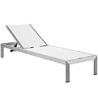 Walmart Afuera Living Fabric and Aluminum Outdoor Patio Sun Lounger in Silver / White offer