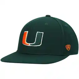 Walmart Men's Top of the World Green Miami Hurricanes Team Color Fitted Hat offer