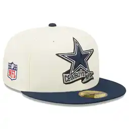 Walmart Men's New Era Cream/Navy Dallas Cowboys 2022 Sideline 59FIFTY Fitted Hat offer