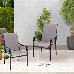 Walmart Vitarpatio 2 Piece Outdoor Dining Chairs, High Back Patio Textilene Dining Chair offer