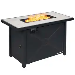 Walmart Costway 60,000 BTU Outdoor Rectangle Gas Fire Table W/ Ceramic Tabletop Ideal for Backyard Poolside offer