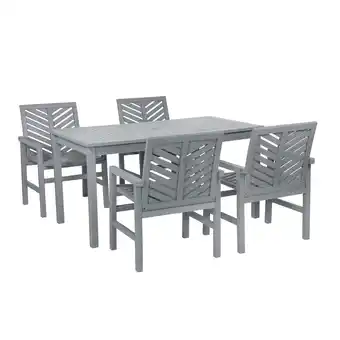 Walmart 5-Piece Chevron Outdoor Patio Dining Set - Grey Wash offer