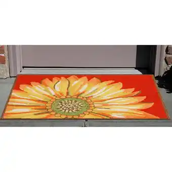 Walmart Liora Manne Frontporch Sunflower Indoor Outdoor Area Rug Red offer