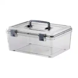 Walmart yotijay Transparent Lidded Storage Box with Top Handle Lightweight Portable for Toys offer