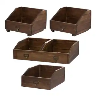 Walmart CC Home Furnishings Set of 4 Brown and Bronze Classic Storage Boxes 18.75 offer