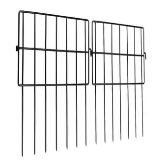 Walmart Vsenkes 10 Pieces Metal Garden Fence Panels Black 12.99x16.93 inch Iron Wire Borders offer