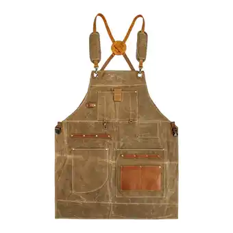 Walmart MAGIDEAL Canvas Apron Cross Back Woodworking Apron for Plumbers Gardeners Blacksmiths Brown offer