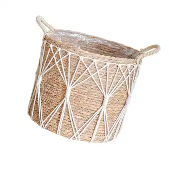 Walmart Fancyes Woven Planter Basket Crafts with Handles Storage Bin for Picnic Plant Flower offer