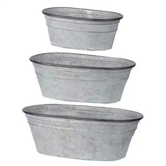 Walmart CC Home Furnishings Set of 3 Gray and Black Vintage Textured Style Oval Tubs 18 offer