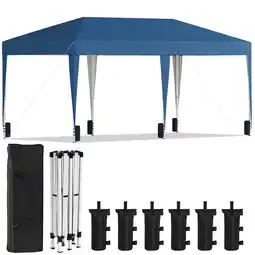 Walmart Fenbeli 10x20 Pop Up Canopy Easy Setup Outdoor Canopy Tent for Events, Camping, and Backyard, Blue offer