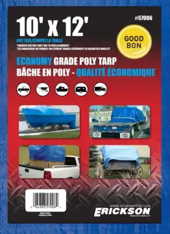 Walmart Erickson 10' x 12' Economy Grade Poly Tarp, Blue offer