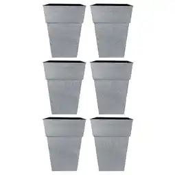 Walmart The HC Companies Avino 16-Inch Square Resin Planter Pot, Oxidized Black (6 Pack) offer