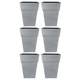 Walmart The HC Companies Avino 16-Inch Square Resin Planter Pot, Oxidized Black (6 Pack) offer