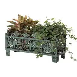 Walmart Outdoor Living Butterfly Rectangle Plant Stand, Flower Planting Pot, Antique Green offer