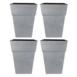 Walmart The HC Companies Avino 16-Inch Square Resin Planter Pot, Oxidized Black (4 Pack) offer