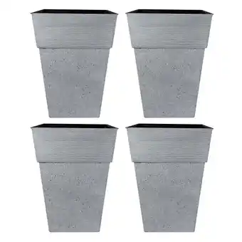 Walmart The HC Companies Avino 16-Inch Square Resin Planter Pot, Oxidized Black (4 Pack) offer