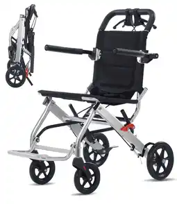 Walmart NOMIGO Ultralight Folding Transportation Wheelchair Travel Aluminum Wheelchair with Brakes offer