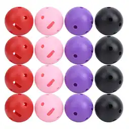 Walmart 16-Pack Colorful Plastic Golf Balls with Square Holes - 4 Pink, 4 Red, 4 Purple, 4 Black offer