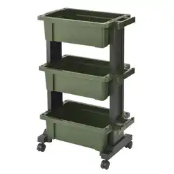 Walmart JEJ Astage Green/Black Heavy- Duty Tool Trolley with Container Top offer