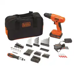 Walmart BLACK+DECKER BDC120VA100 20-Volt MAX Lithium-Ion Drill Kit with 100 Accessories offer