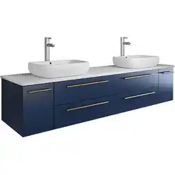 Walmart Pemberly Row 72 Wall Hung Double Vessel Bathroom Vanity in Royal Blue offer