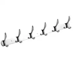 Walmart NUOLUX Wall Mounted Stainless Steel Hook Hanger Rack 6 Hooks for Towel Hat Clothes Coat (Silver) offer