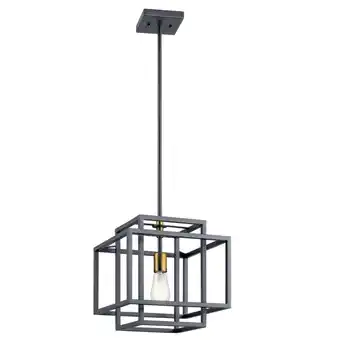 Walmart Kichler Taubert Mid-Century Modern 1 Light Black with Brass Foyer Pendant Light offer