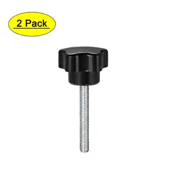 Walmart Uxcell M6 x 35mm Male Thread 32mm Head Star Knobs Zinc Plated Black 2 Pack offer