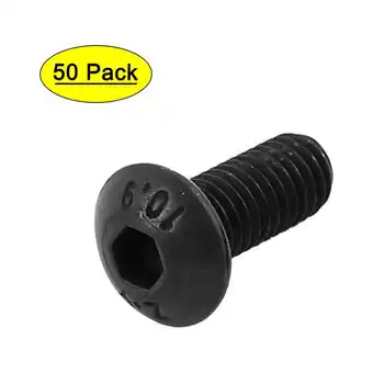 Walmart 50Pcs Black M5 x 12mm Alloy Steel Hex Socket Button Head Machine Screws Bolts offer