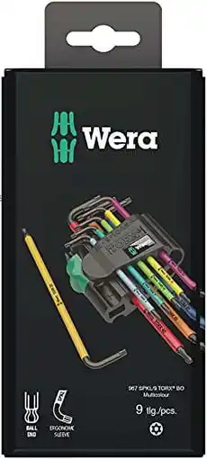 Walmart Wera Tools 05073599001 967 SPKL/9 TX BO SB L-Key Set Tamper-Proof TORX Screws, One Size, Multi offer