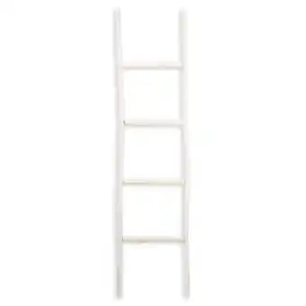 Walmart Contemporary Home Living 59 White Handcrafted Four Tiers Straight Body Ladder offer