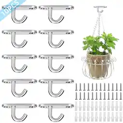 Walmart SPOKKI 10 Pack Heavy Duty Stainless Steel Screw-In Ceiling Hooks, 1.77*0.59 inch offer