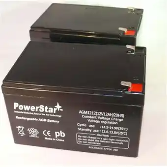 Walmart PowerStar AGM1212-2Pack-56 2 Pack 12V 12Ah Ebike Electric Scooter Battery E-Bike offer