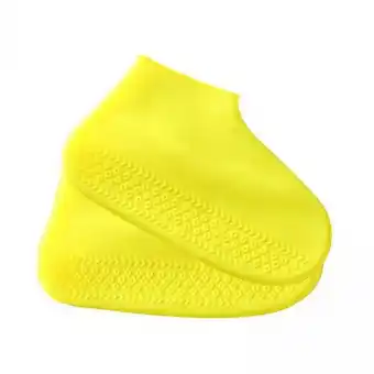 Walmart lacooooppia 3xWaterproof Silicone Shoe Covers for Rain Travel Rubber Rain Shoe Covers Yellow M offer