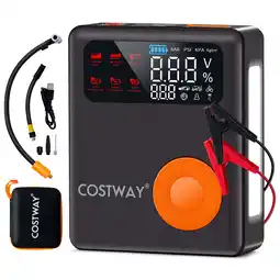 Walmart Costway Jump Starter with Air Compressor 150PSI Digital Tire Inflator LED Screen Portable offer