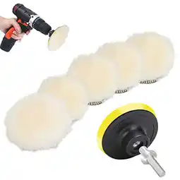 Walmart BAGUER 7Pcs 80mm3in Wool Polishing Buffing Waxing Pads Drill Kit with M10 Drill Adapter offer