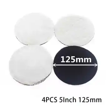 Walmart 4Pcs 5Inch 125mm Car Polishing Pad Waxing Wool Polisher Bonnet for Rotary tool Auto Accessories offer